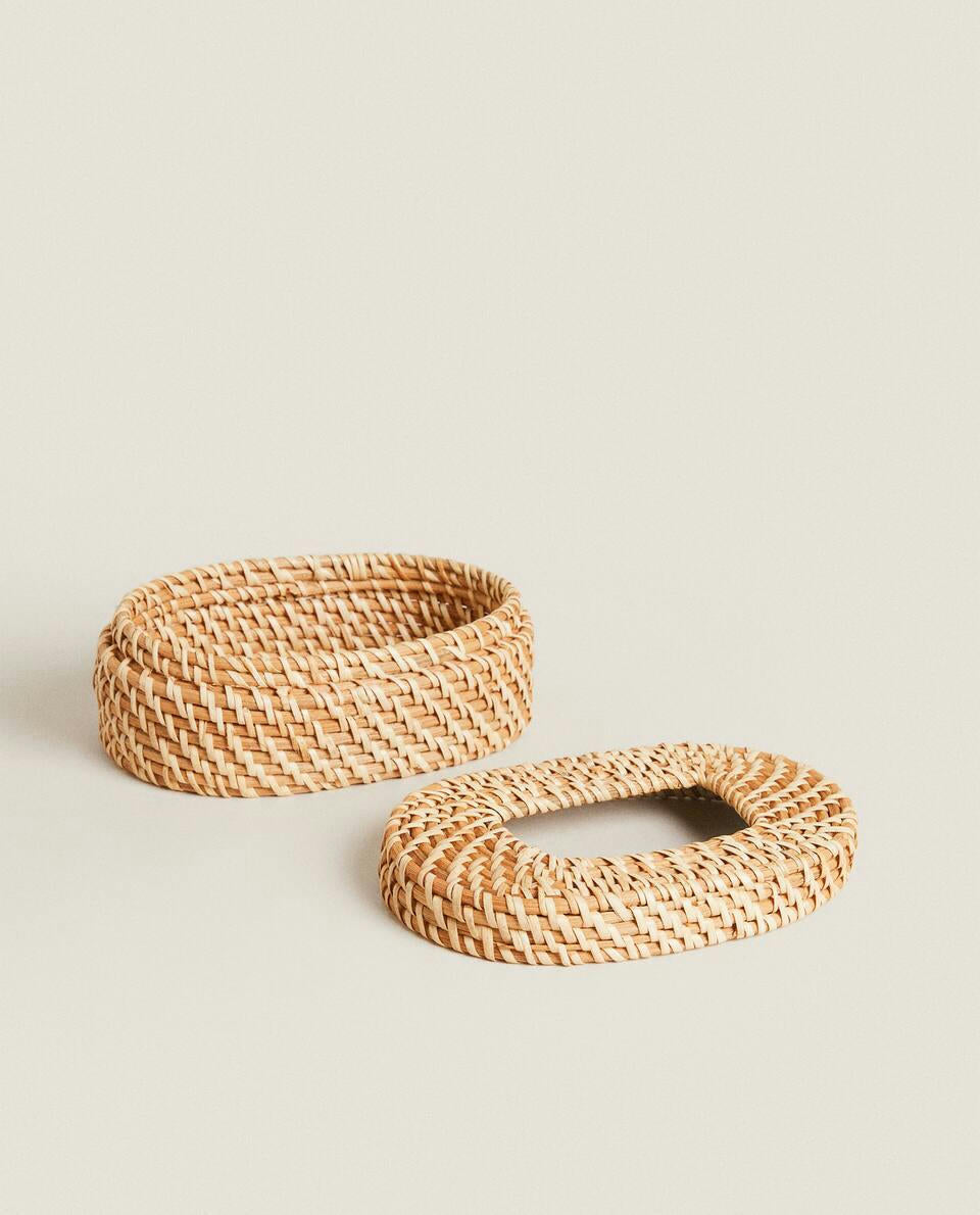 PORTA SALVIETTINE PER BAMBINI IN RATTAN 