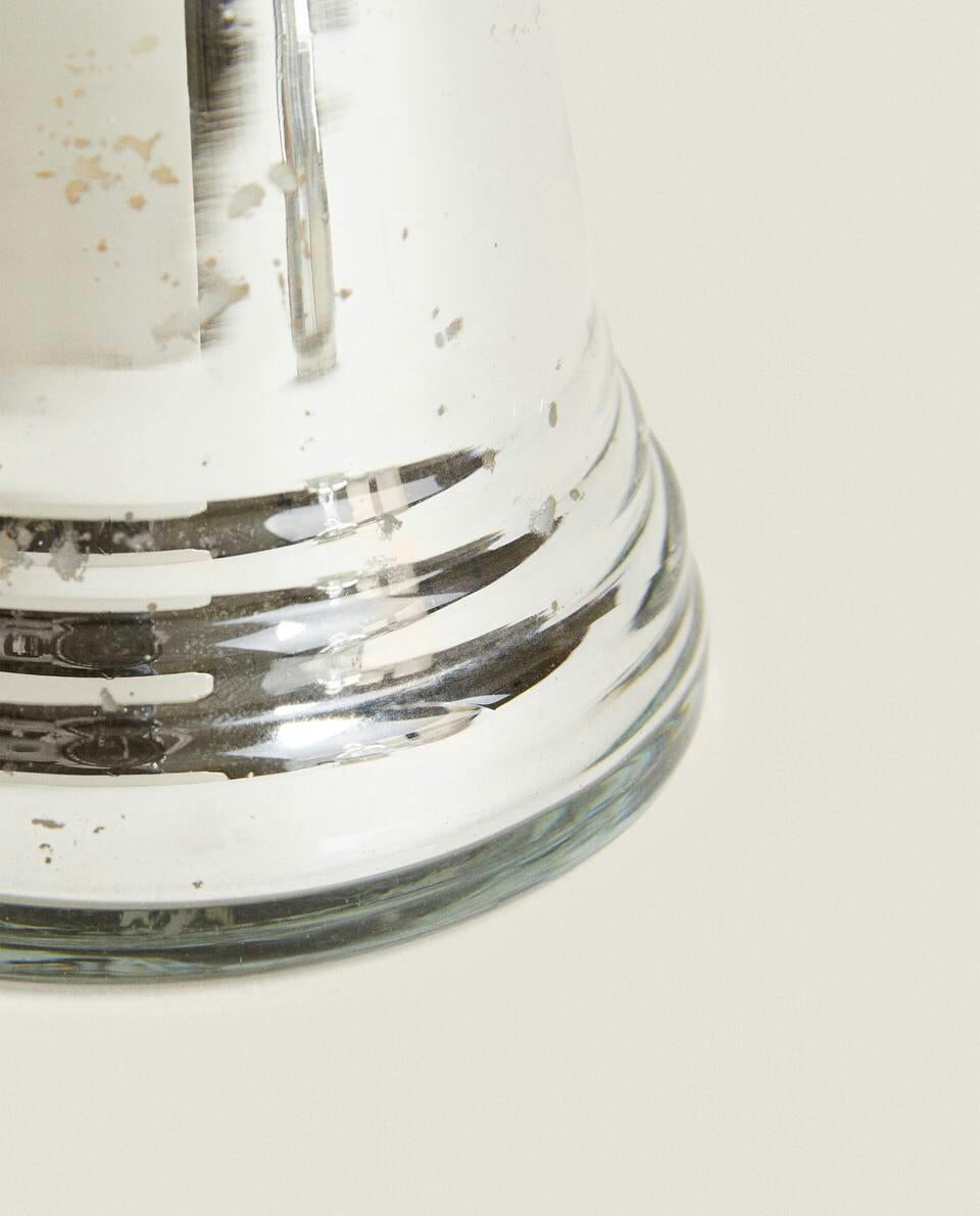 CHRISTMAS BELL-SHAPED GLASS DECORATIVE CANDLE