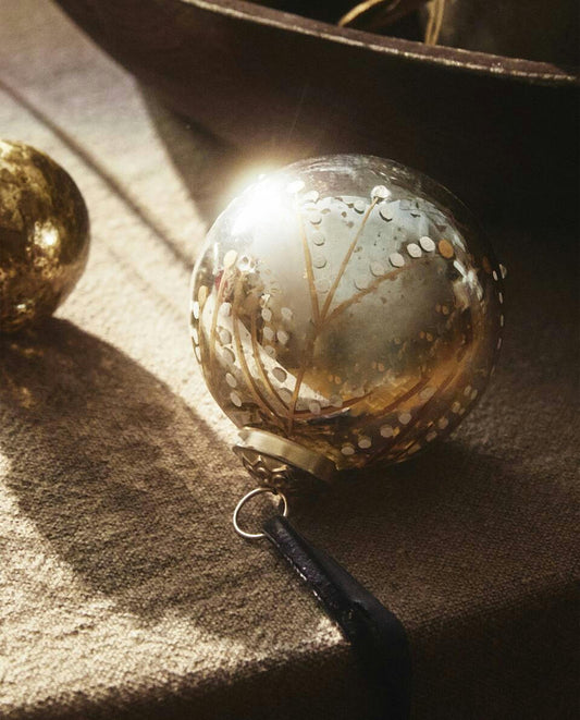 ADORNO NAVIDEÑO DE VIDRIO PINTADO 