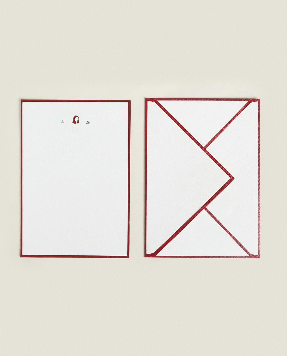 CONFEZIONE DI CARTOLINE PER BAMBINI CON CONIGLIETTO DI NATALE (CONFEZIONE DA 2) 