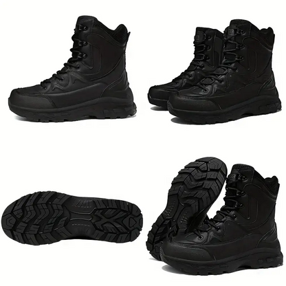 (Limited Time Discount 49% off)Men's Waterproof Ankle Support Tactical Boots Military Anti-Puncture Wide Toe Box Hiking Boots