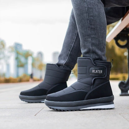 (Limited Time Sale 70%off)Men's Thick Warm Orthopedic Support Wide Toe Snow Boots Non-slip Waterproof Anti-skid Fur Lined Winter Boots